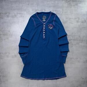 Y2K Victoria Secret Grunge Long Sleeve Thermal Henley Top